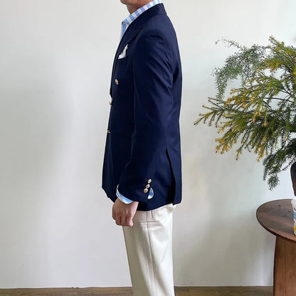 Suit For Mens Groom's Wedding 1 Pieces Slim Fit Blazer Wide Shawl Lapel Luxury Men Suit Custom Made Tuxedo Gold Button