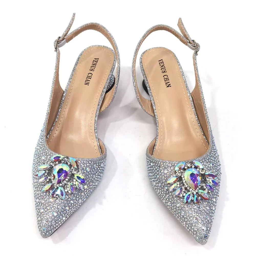 Fashionable Red Color Pointed Top Ladies Shoes Matching Bag Set For Nigerian Women Wedding Party Pump