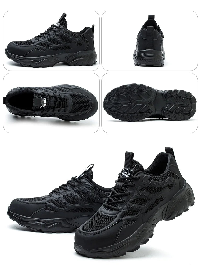 Summer Work Shoes with protection breathable Lightweight ShoesSteel Toe Shoes Men  Anti-smashing Industrial Safety Shoes