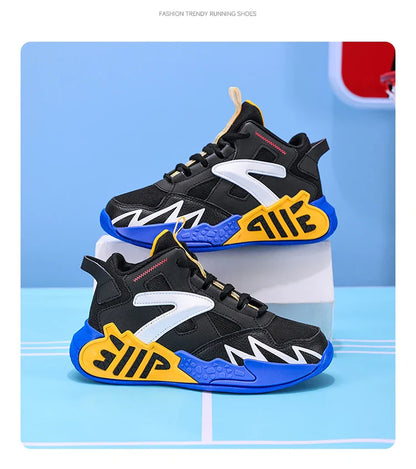 A pair of children's four-season mesh high-top basketball shoes, wear-resistant basketball shoes, sizes 33-40，HL-999
