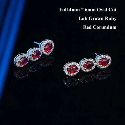 4*6mm Oval Cut Ruby Gemstone Drop Earrings Lab Grown for Woman Lady 2025 Ear Fine Jewelry 925 Silver Tassel Earring Gift
