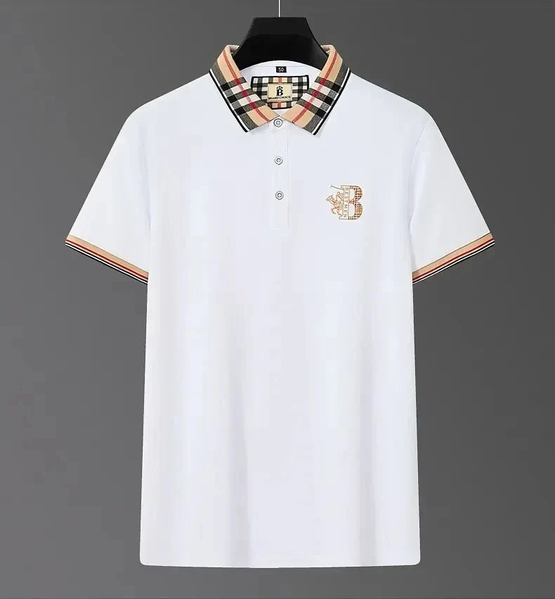 Men's short sleeved luxury brand POLO shirt summer new jacquard design fashionable classic golf top soft breathable T-shirt