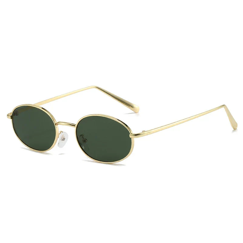 Retro Small Oval Metal Frame Women Sunglasses UV400 Men Punk Sun Glasses