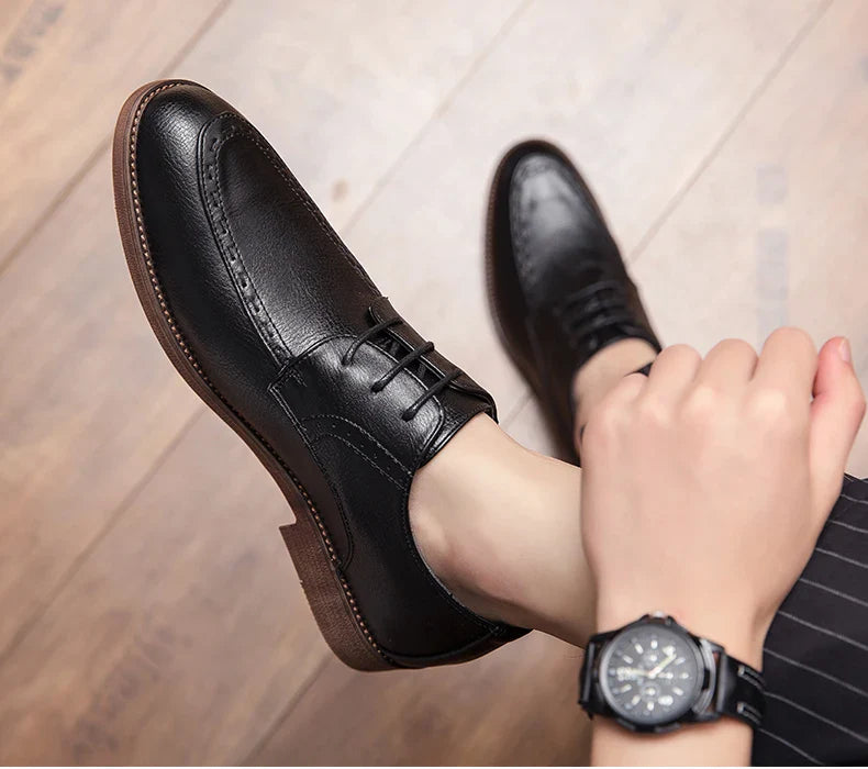 Trend Dress Shoes Man Retro Casual Business Oxfords Leather Shoes Men Formal Social Brogues Wedding Party Leather Shoes For Male
