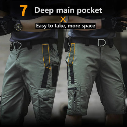 Men Cargo Shorts Quick Dry Tactical Short Pants Multi-Pocket Shorts Men's