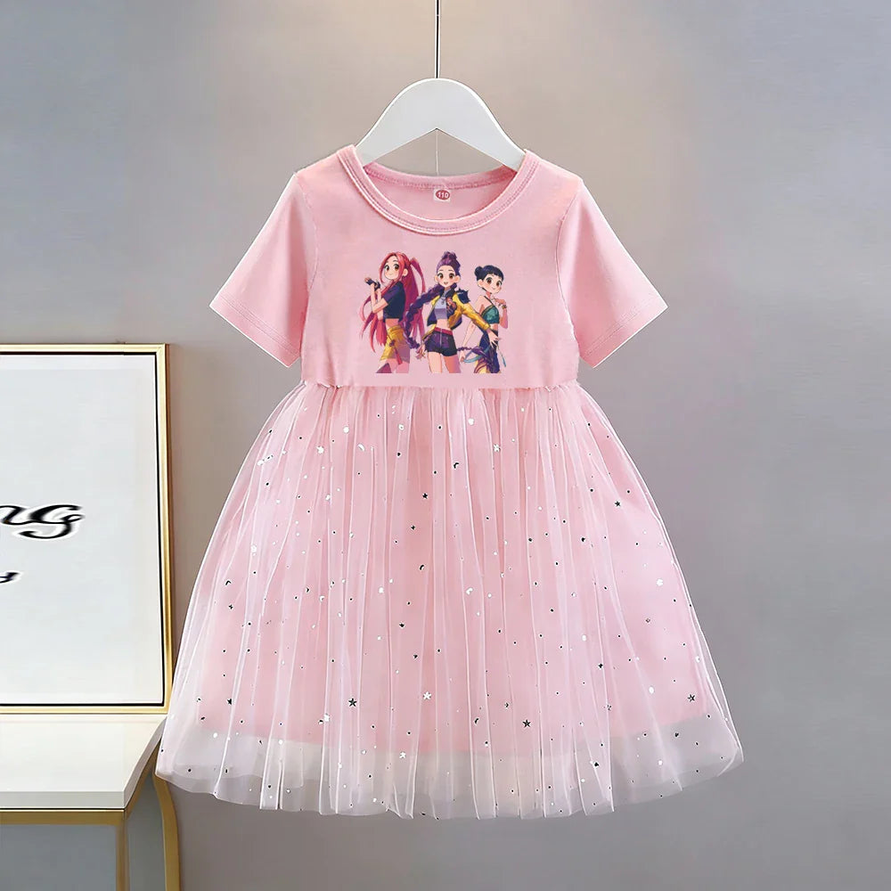 Summer New Girls Short-sleeved Dresses Kids Elegant Princess Dress Dress Baby Princess Girls Dress Children Birthday Party Dress
