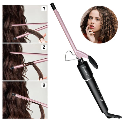 9mm Professional Hair Curler Ceramic Barrel Iron Smart Auto-Off Women's Wet/Dry Constant Temperature Protection Tool