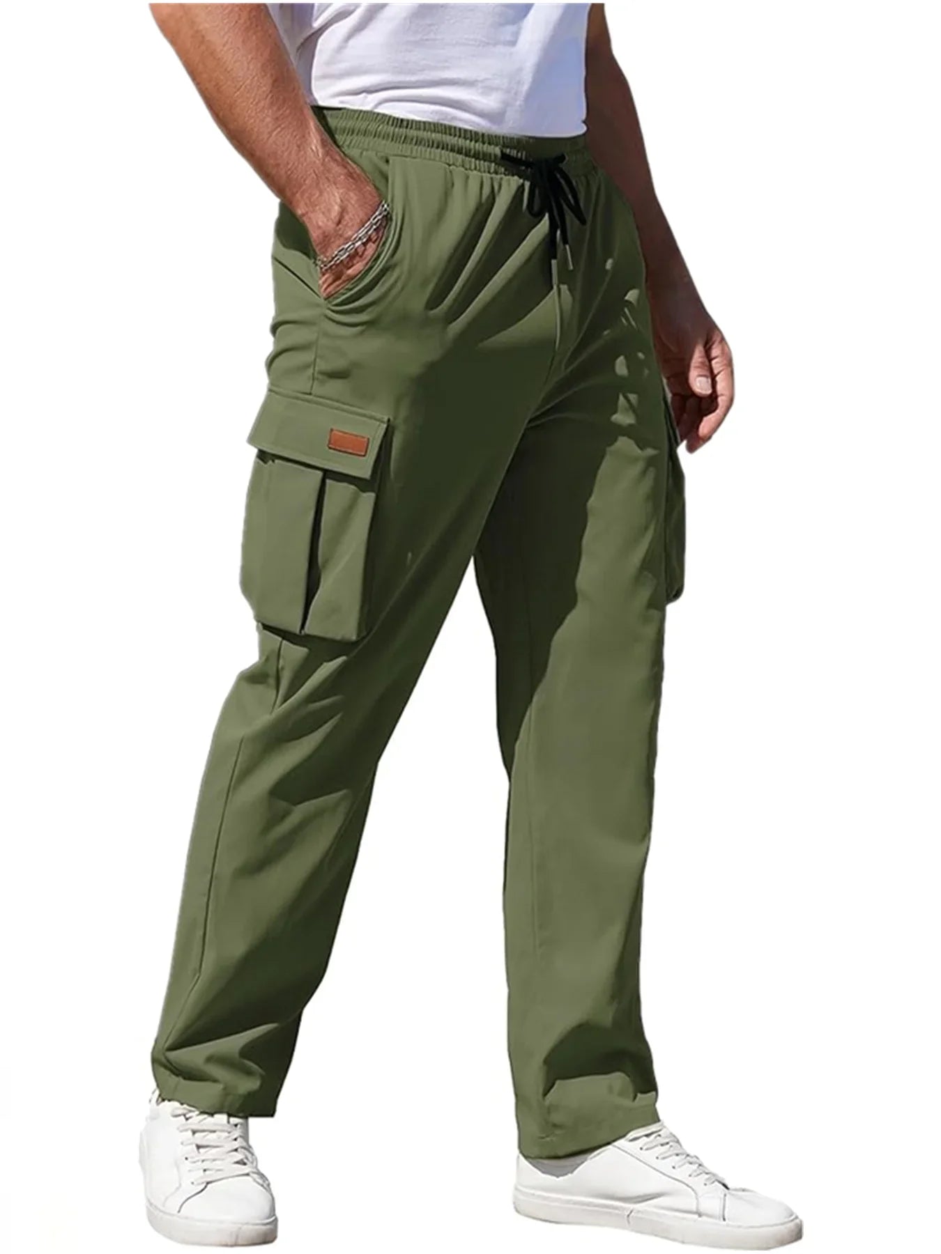 Also limited to men's multi pocket workwear pants, men's summer thin style new trendy American high street straight leg wide leg