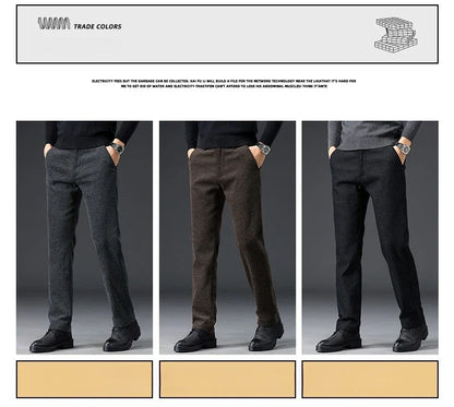 Men's Slim Fit Chenille Long Pants Advanced Business Casual Trousers Trend Autumn Comfortable Daily Wear Male Clothing