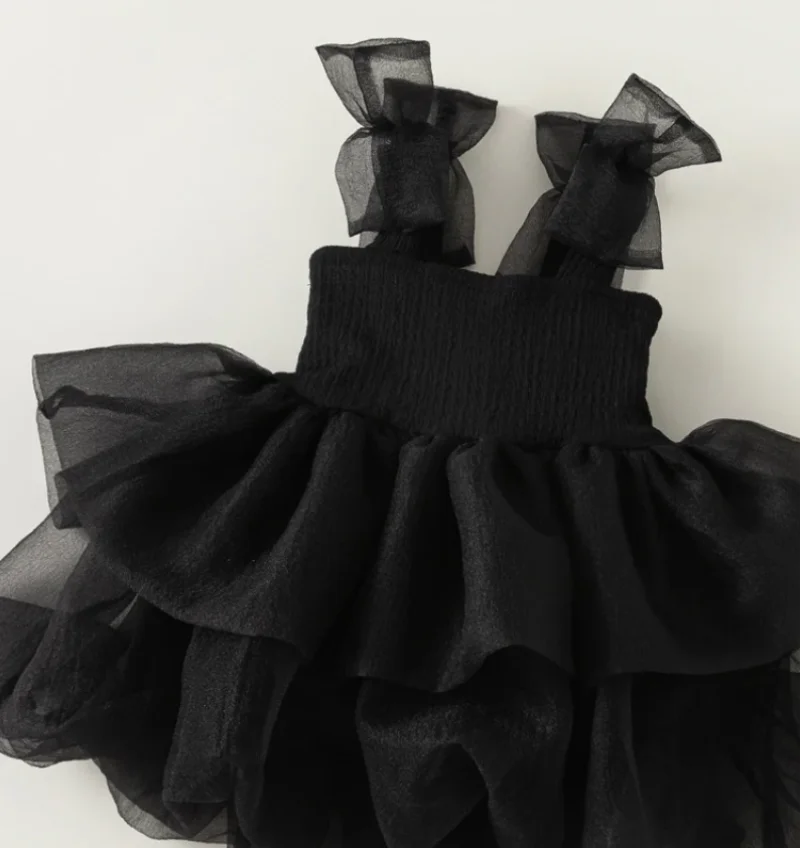 Elegant 1 Year Birthday Summer Princess Girls Bow Dress For Evening Party Toddler Costume Children's Clothing Tutu Mesh Skirts