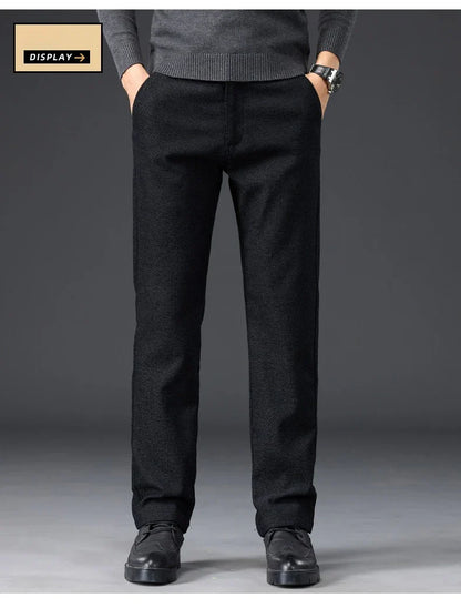 Men's Slim Fit Chenille Long Pants Advanced Business Casual Trousers Trend Autumn Comfortable Daily Wear Male Clothing
