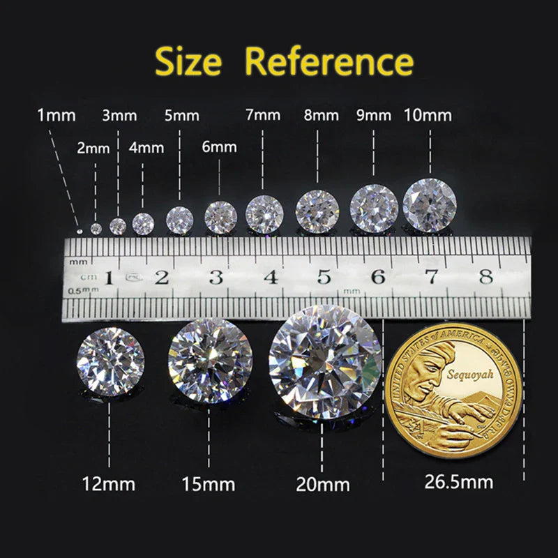 2 in 1 Round Bubble Full D Color Moissanite Stud Earrings for Women 925 Silver All Diamond Earring Pierced Ear Fine Jewelry