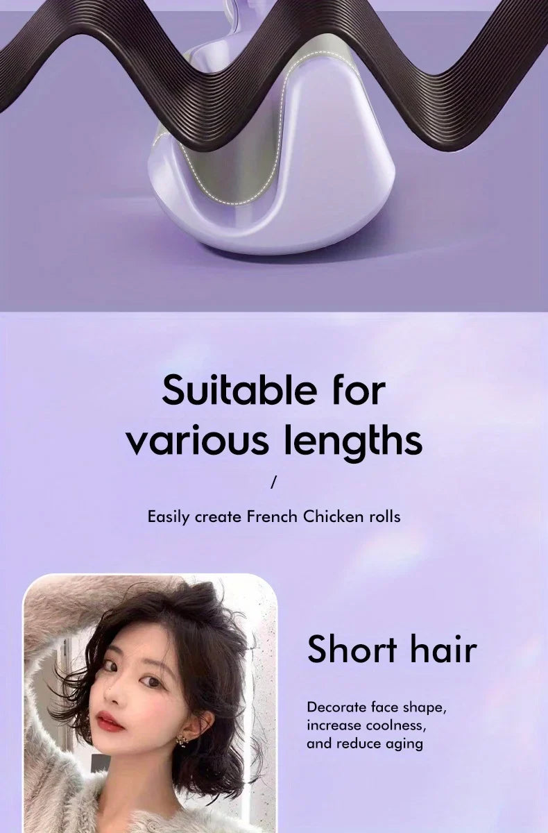 Ladies deep V big hair curling rod, 32mm long-lasting styling roller, fast heating, suitable for width and depth waves, holiday