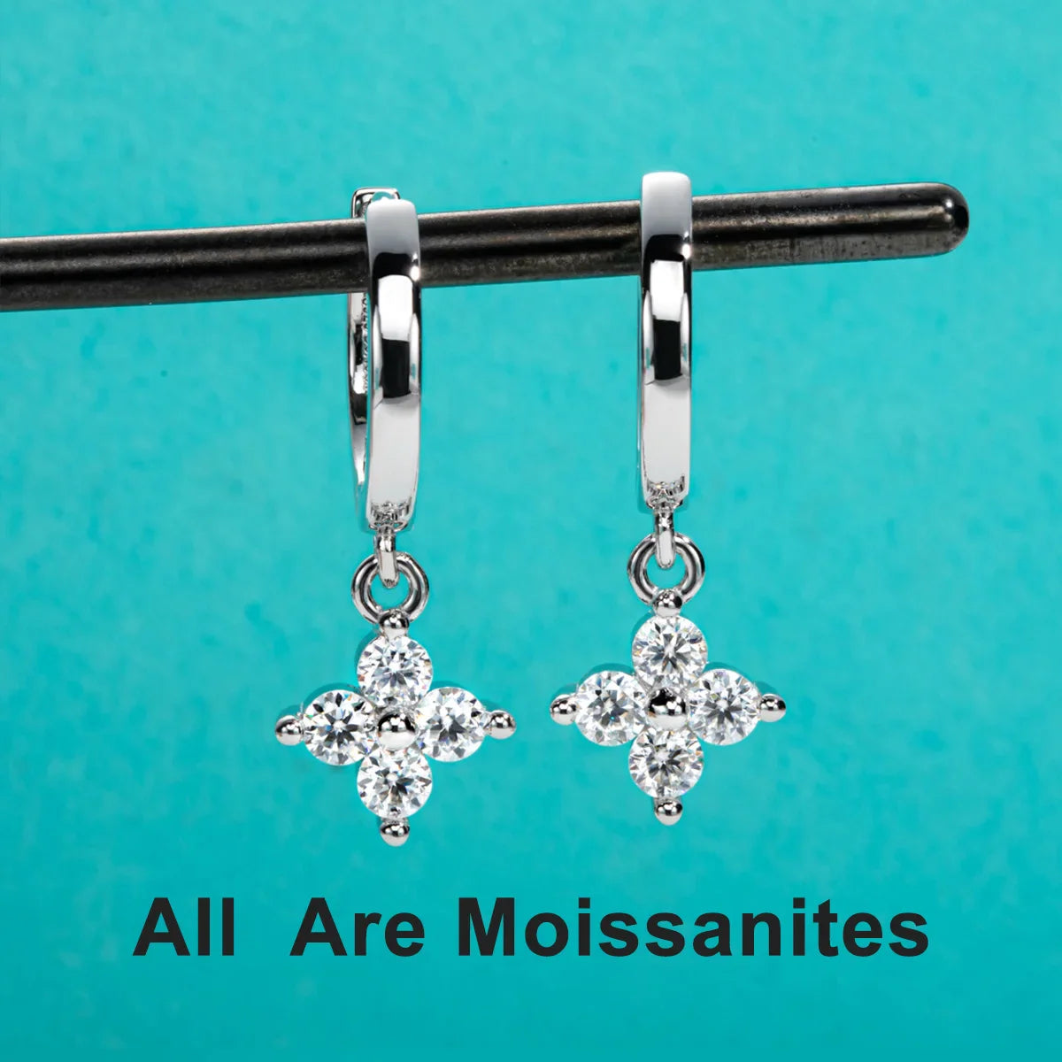 3mm Moissanite Hoop Women's Earrings Huggies  925 Sterling Silver Lab Created Diamond Drop Earrings Jewelry Wholesale