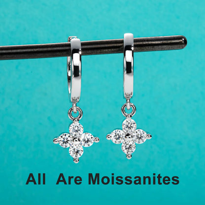 3mm Moissanite Hoop Women's Earrings Huggies  925 Sterling Silver Lab Created Diamond Drop Earrings Jewelry Wholesale
