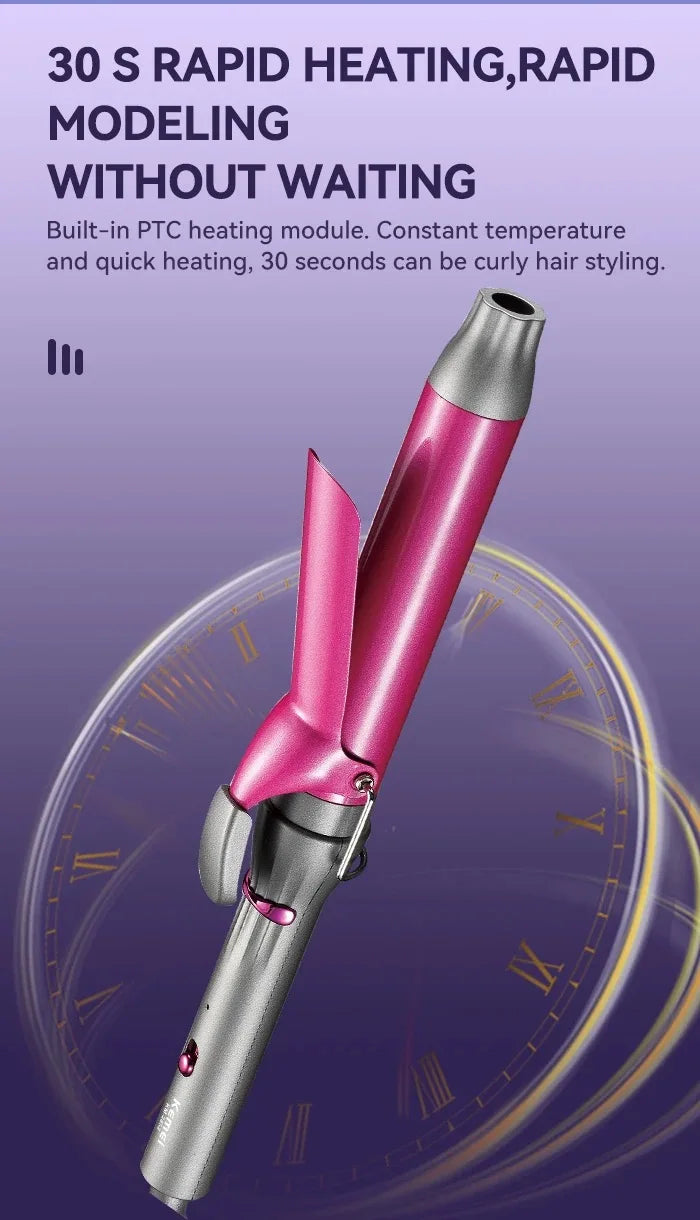 Ceramic Curling Iron 1 Barrel Hair Curler for Hair Rotating Produces Classic Curls for Use on Short Medium and Long Hair