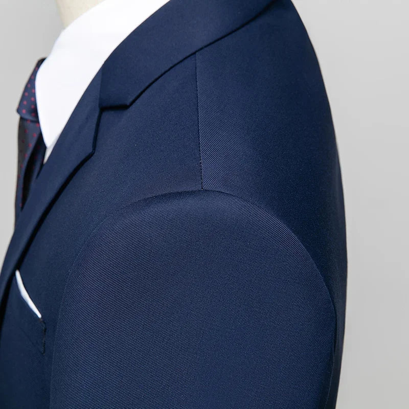 2026 New Suit (Blazer+ Vest + Pants) Men's Gentleman Fashion Slim Work Solid Color Plus Size Fair Dress Wedding Best Man Suit