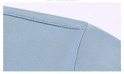 High quality brand solid color V-neck short sleeve polo shirt men summer fashion simple casual ice silk breathable lapel T-shirt