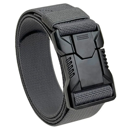 Tactical Belt Men's Elastic Webbing - Military Nylon Stretch Breathable Waistband for Outdoor Training Pants