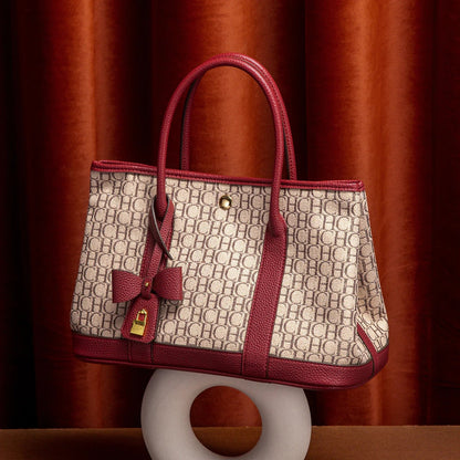 Woman Tote Bag Autumn New Fabric Splicing Handbag Convenient Carrying Mother Bag Commuter Women's Bag