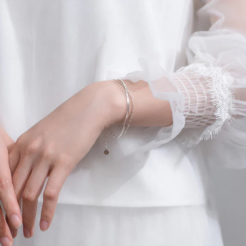 Minimalism Banboo Chain Bracelet for Women Genuine 925 Sterling Silver Link Chain Bracelet Fashion Plant Fine Jewelry