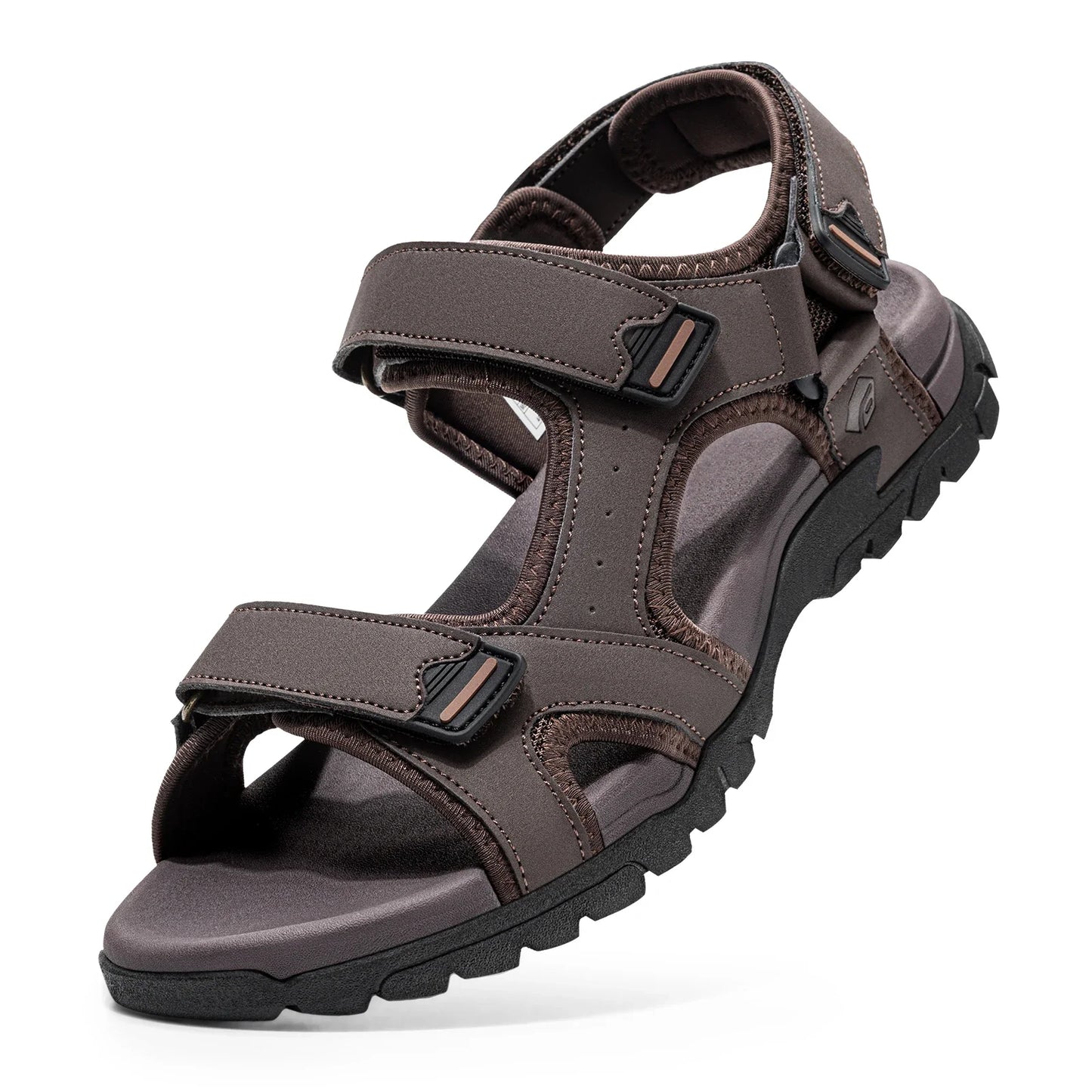 FitVille Mens Sandal Wide Toe Box Walking Athletic Sandals For Men With Arch Support Cushion Slip-Resistant Beach Sandals