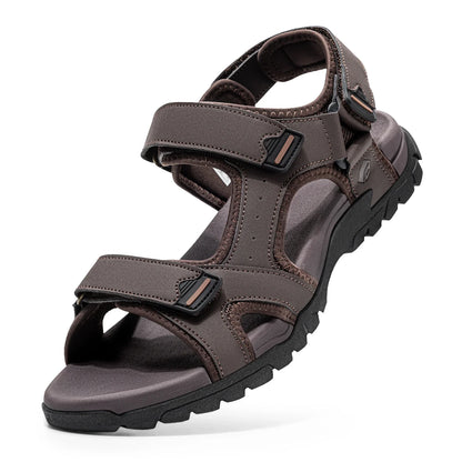 FitVille Mens Sandal Wide Toe Box Walking Athletic Sandals For Men With Arch Support Cushion Slip-Resistant Beach Sandals