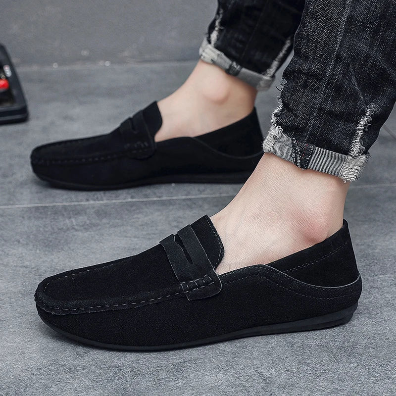 New Suede Men Casual Shoes Fashion Male Lazy Shoes Breathable Comfort Slip-on Mens Driving Shoes Luxury Brand Loafers Moccasins