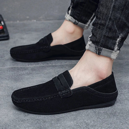 New Suede Men Casual Shoes Fashion Male Lazy Shoes Breathable Comfort Slip-on Mens Driving Shoes Luxury Brand Loafers Moccasins
