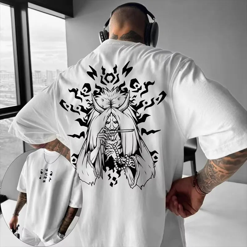 Unisex Oversized Anime Printed Graphic T-Shirt Men's Clothing Summer 2025 Y2k Casual Women's Short Sleeved Tee Streetwear Tops