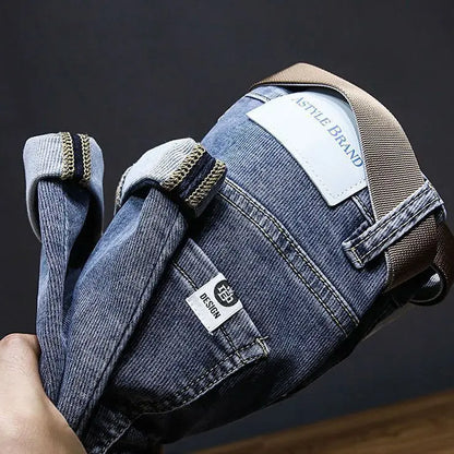High-end 2023 Harajuku Designer Clothes Denim New Trousers Kpop Stretch Trendy Korean-style with Our Luxury Men's Casual Jeans