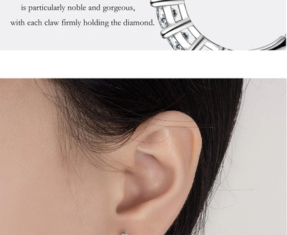 1.8CT All Moissanite Earrings for Women S925 Pure Silver GRA Certified Diamond Temperament Fashion Wedding Party Jewelry