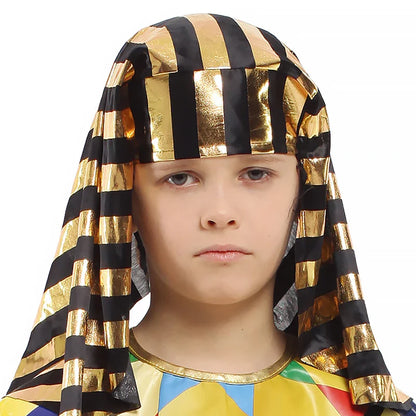 Child Ancient Egyptian King Pharaoh Cosplay Kids Fancy Dress Historical Theme Party Costume