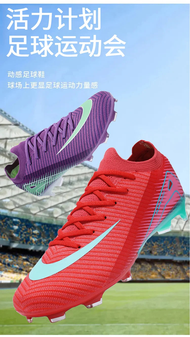 High-quality Breathable Soccer Cleats for Men Women Outdoor Artificial Grass Match Training FG Football Shoes