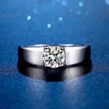 1ct 2ct D Moissanite Wedding Band Men Ring 925 Sterling Silver Engagement Rings For Man With Certificate Fine Jewelry