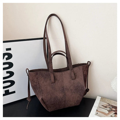 2025 Hot Sale Autumn Soft Women's Handbags Faux Suede Solid Color Large Capacity Shoulder Bag Casual Versatile Ladies Bags