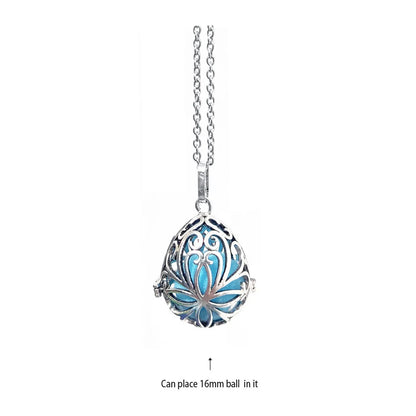 Music Chime Mexico Angel Ball Caller Locket Necklace Antique Vintage Pregnancy Essential Oil Diffuser Aromatherapy Necklace