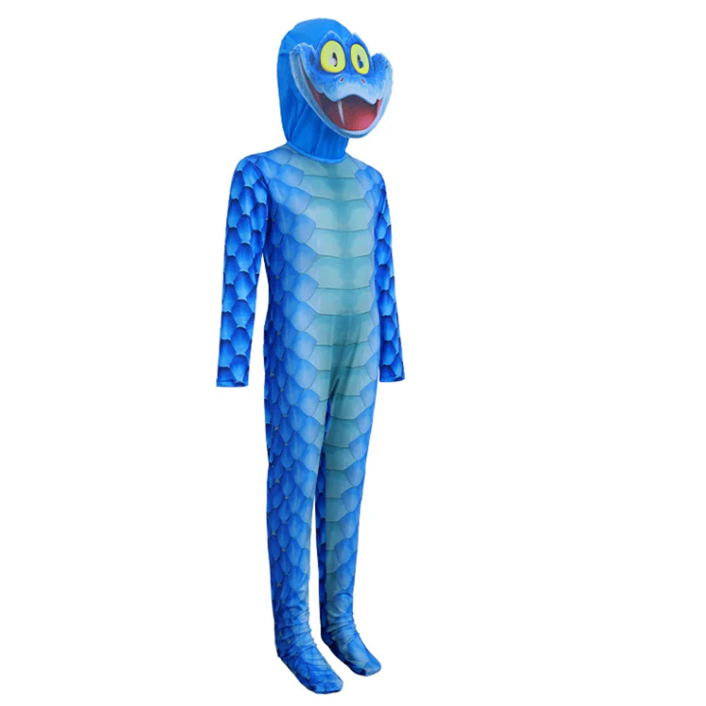 Kids Zootopia 2 Snake Gary Cosplay Costumes Bodysuit Jumpsuit Mask Halloween Christmas Party Funny