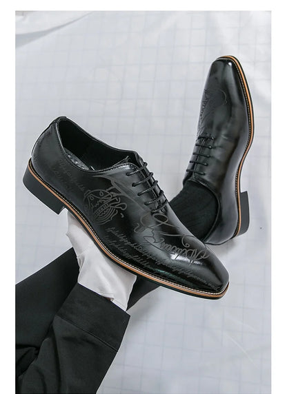 White Elegant Men Dress Shoes Leather Oxford Shoes Man Business Formal Shoes Design Social Shoes Male apatos para hombre