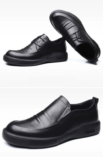 Social Shoe Male Spring Autumn Men's Formal Shoes Casual Business Cowhide 2025 Trend Black Official Cheap Clearance Footwear New