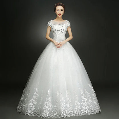 Wedding Dress Wholesale Lace up Embroidery Bride Marriage Dresses White Ball Gown Factory Christmas Carnival Plus Size