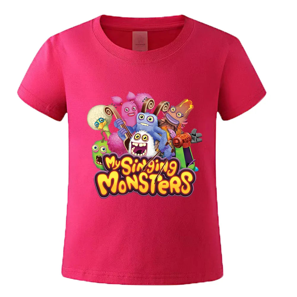 Summer Kids Cartoon Print Sport Clothing Suit Monsters Boys Casual Outfits Children Breathable T Shirt Pocket Shorts 2 Piece Set