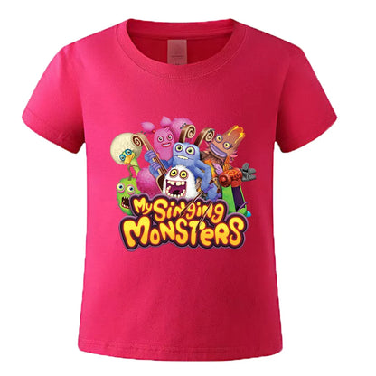Summer Kids Cartoon Print Sport Clothing Suit Monsters Boys Casual Outfits Children Breathable T Shirt Pocket Shorts 2 Piece Set