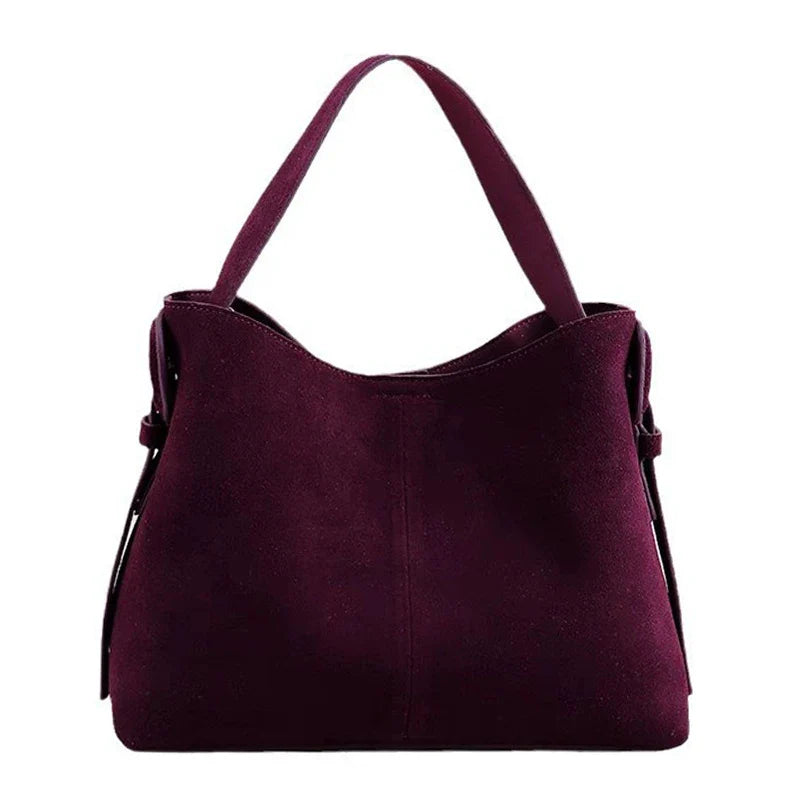 Suede Cowhide fashion ladeis shoulder cross brown bags luxury designer women coffe handbags angola red
