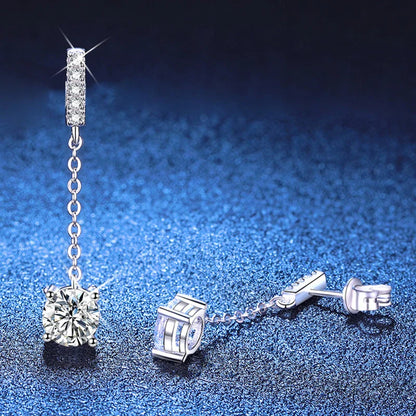 1 Carat D Color Moissanite Diamond Drop Earrings 925  Silver with  White Gold Plated Charm Earrings For Women Wholesale