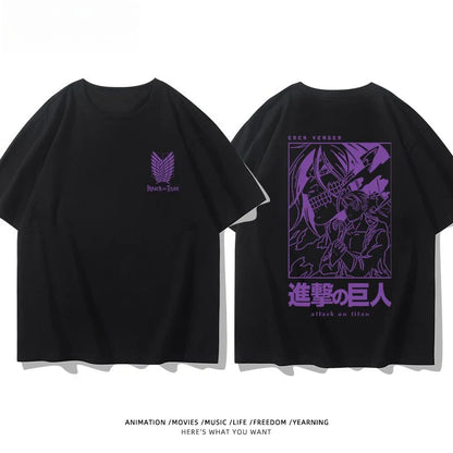 Wings of Liberty Printed Short Sleeve T-shirt Men's and Women's Fashion Loose Cotton Top