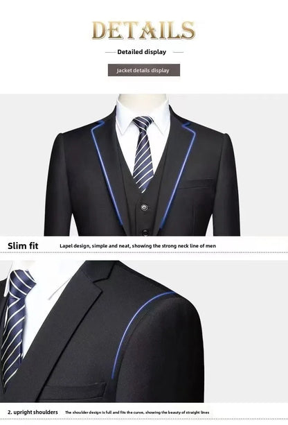 Suits Men's Fashionable Formal Tailored Solid-color Dance Singer Trend Host Casual Wedding Banquet Dress Star Performance Suit