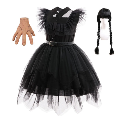 Weirdo Family Costume with Belt Halloween Role Play Gothic Cosplay Apparel The Day Begin with W Birthday Party Ball Gown Dresses