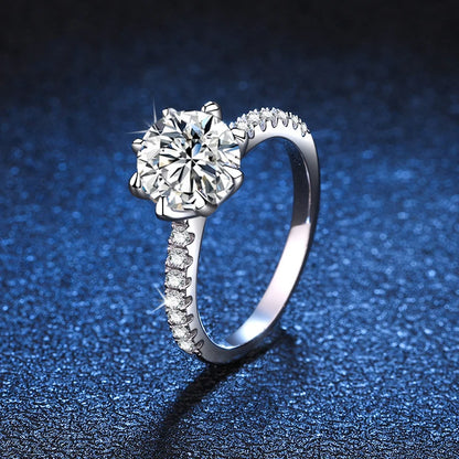1ct 2ct Moissanite Wedding Ring 925 Sterling Silver Eternity Band Lab Diamond Bride Party Rings For Women Fine Jewelry