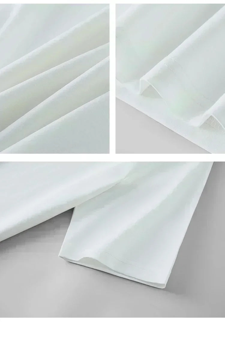 Men's and Women's 2025 Summer New Fashion Moto Vacation Pure Cotton Round Neck Short-sleeved Top